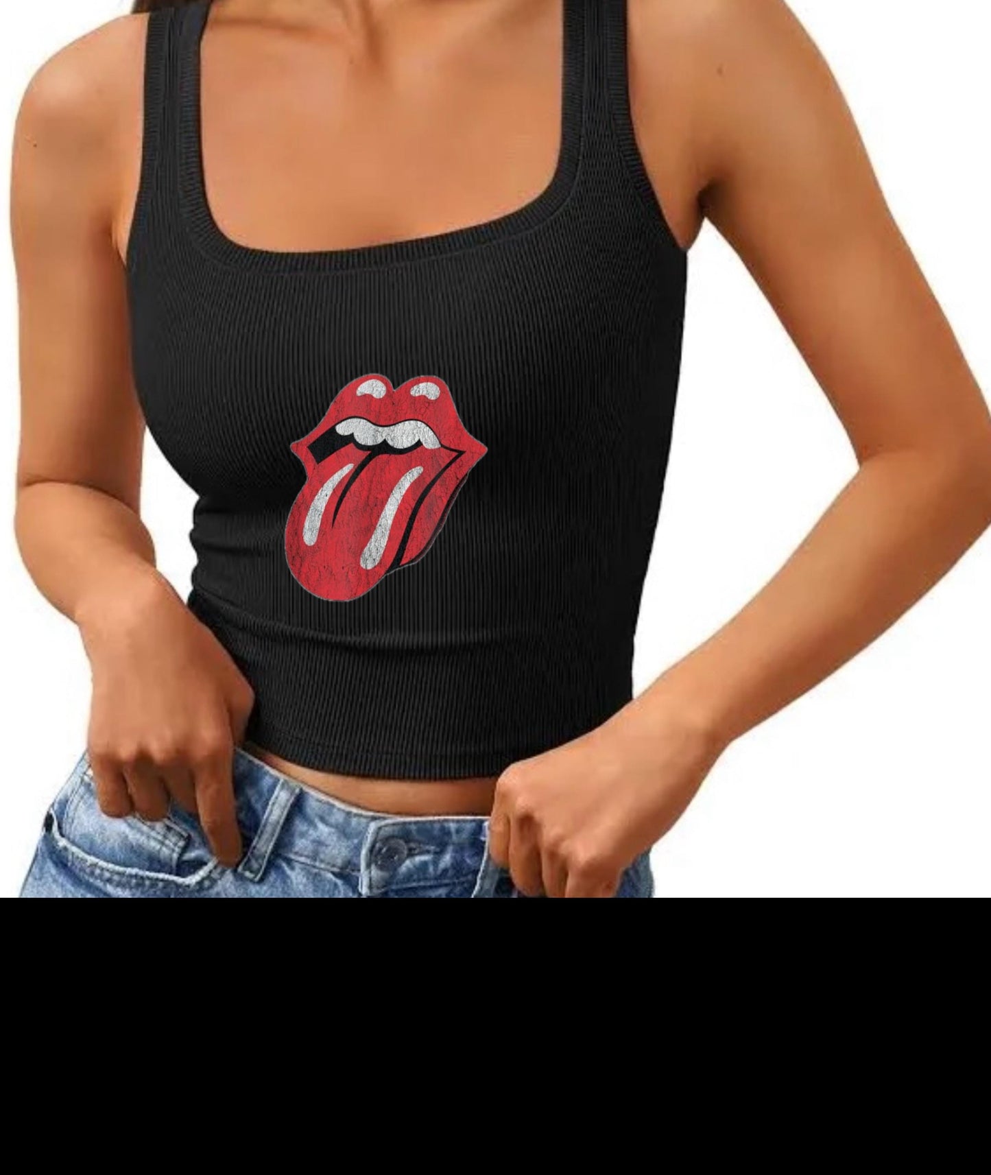 The Stones Image Custom Cropped Tank with college name, sorority name, sorority name with Stones logo (or any name chosen)