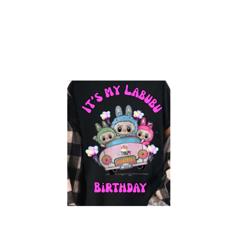 It’s My Labubu Birthday Personalized Shirt, Cute Labubu with # age on back Inspired Graphic with Name, too
