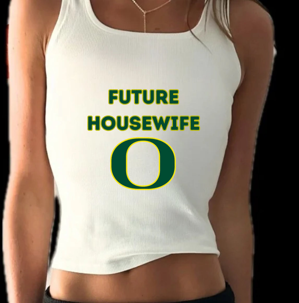 “Future Housewife” Cropped Tank customized with college name (or any name chosen)