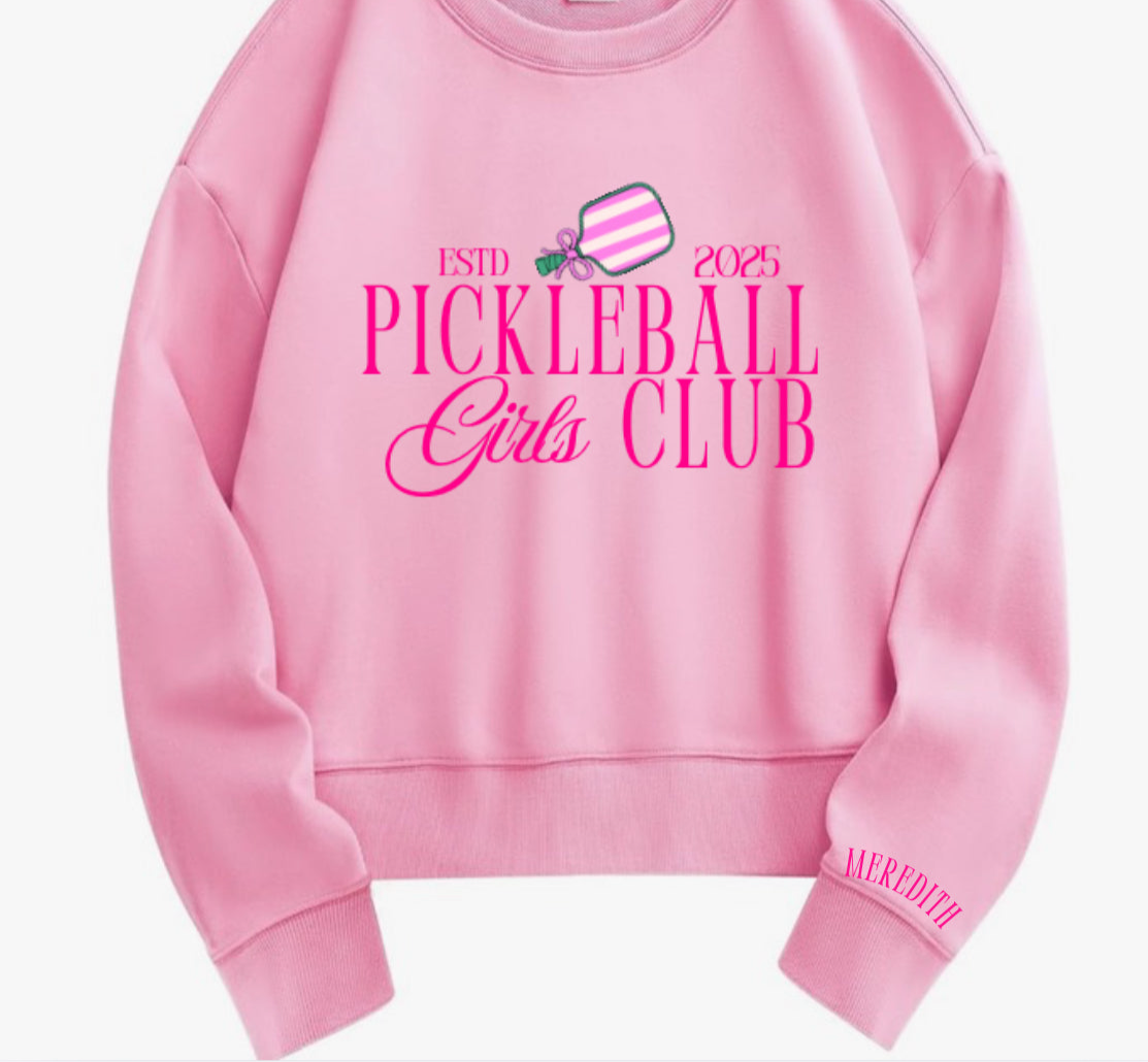 Pickleball Women’s “Girl Club” Crewneck | Gift for Pickleball Lovers | Est. Year Sweatshirt