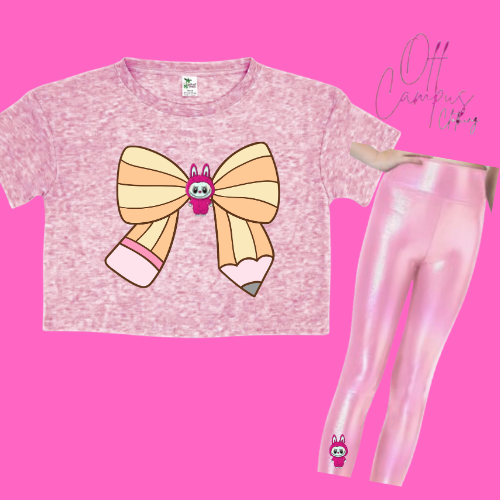 Laboo inspired Custom Little Miss Shirt shirt with Grade or name optional. (as a set is an option with metallic matching leggings)