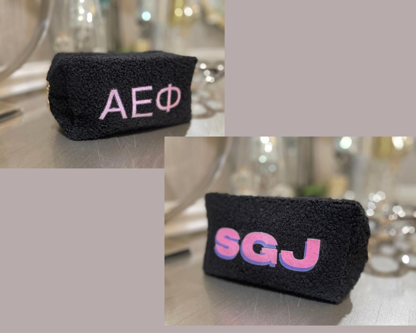College Logo w/ name or monogram. Wedding day makeup & Supply Pouch for organizing and junk (excellent as allergy kit and epi pen case)