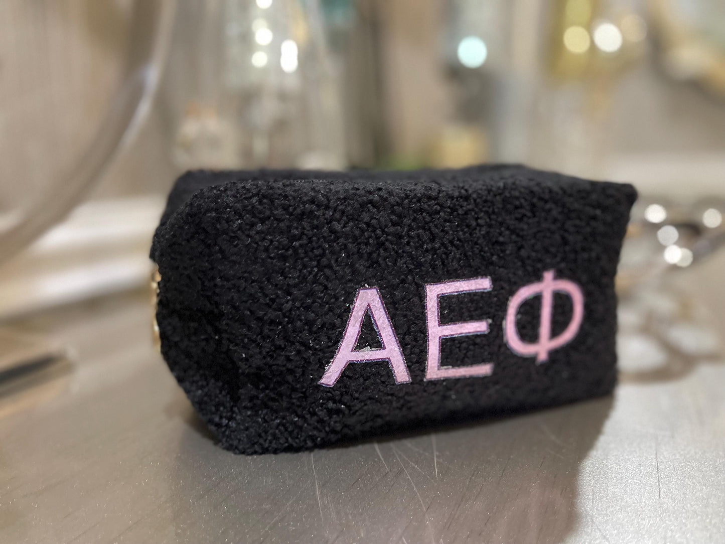 College Logo w/ name or monogram. Wedding day makeup & Supply Pouch for organizing and junk (excellent as allergy kit and epi pen case)
