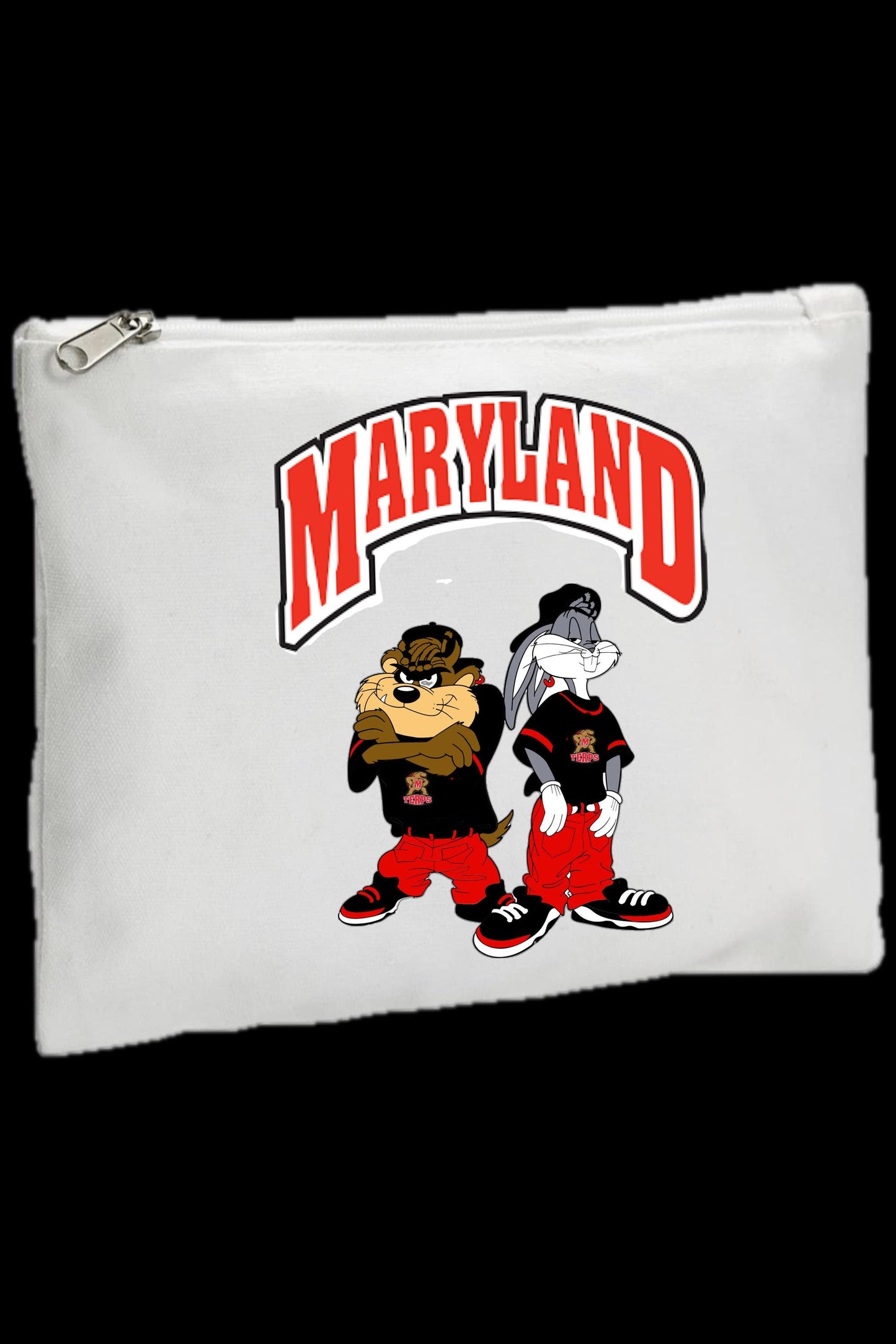 College or Camp Zipper Canvas Pouch (travel, toiletry)