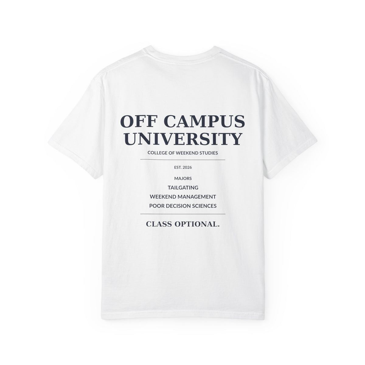 T-Shirt — "Off Campus University" Vintage Campus Tee