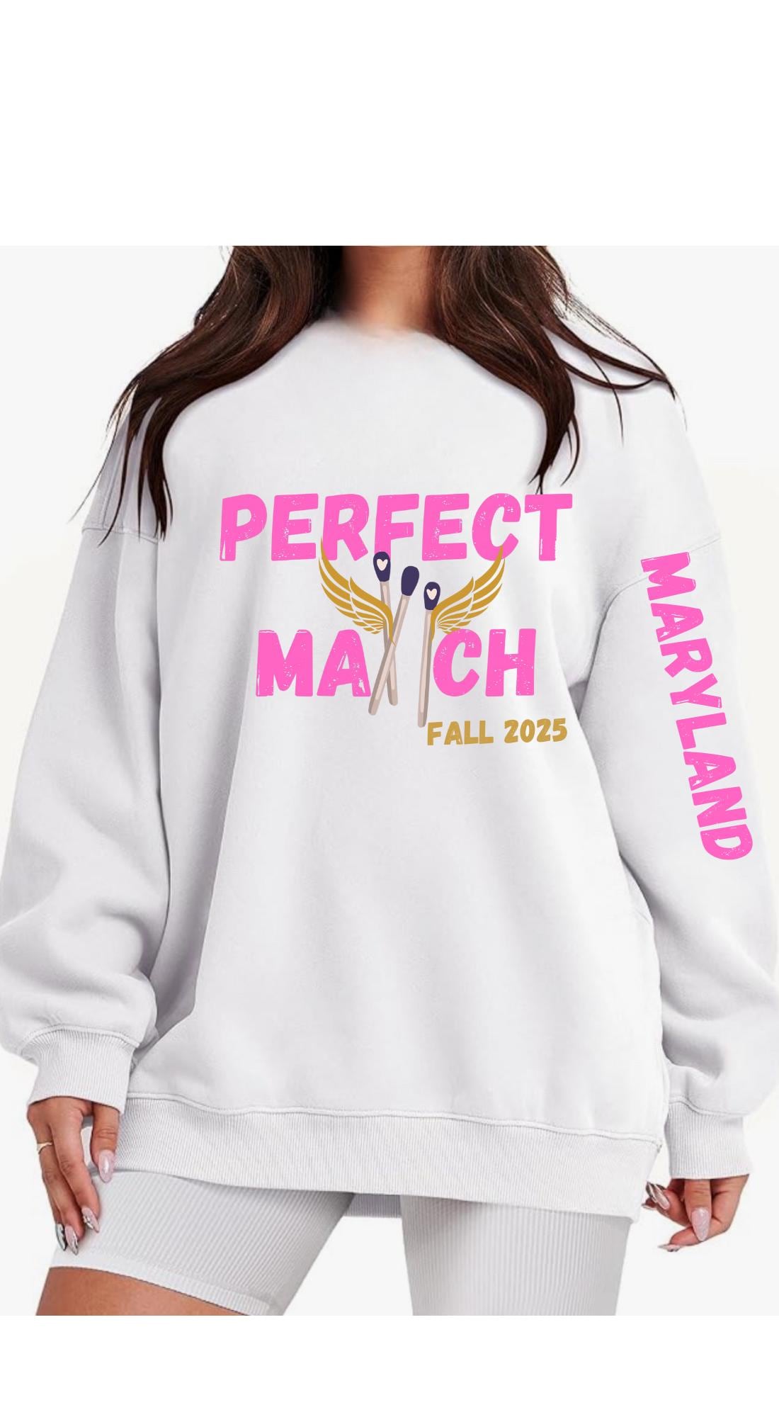 Perfect Match custom oversized sweatshirt (school name/date)