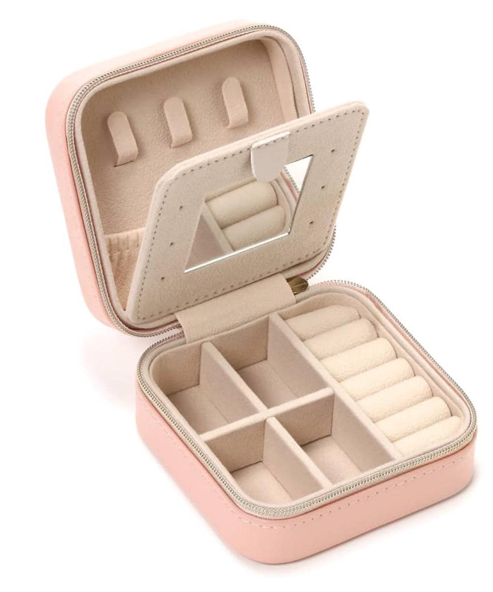 Mini travel Jewelry case with Zipper monogram or college logo faux leather (perfect for the dorm)