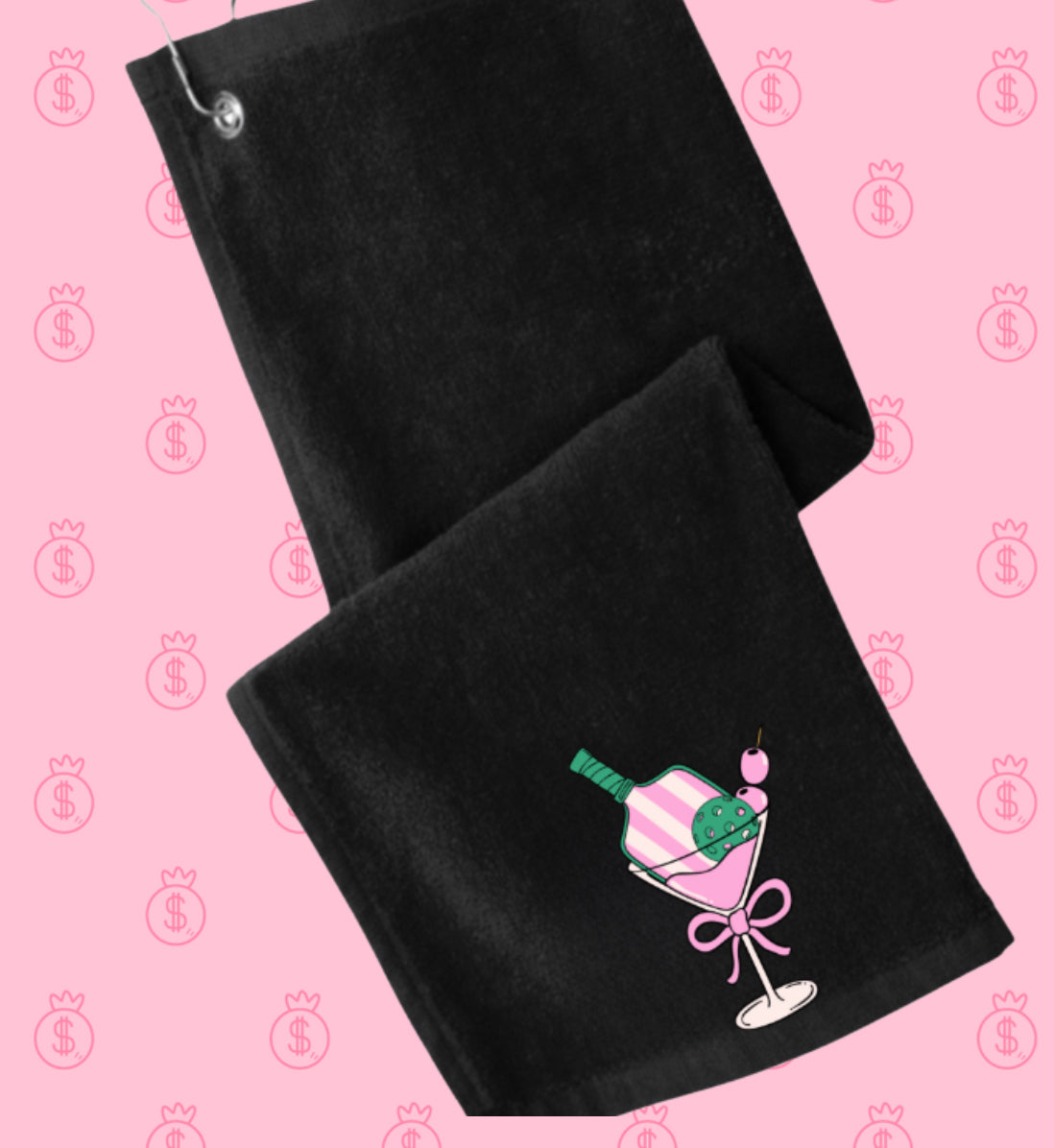 Pickleball Towels w/ Grommet and Hook Terry Velour with logo