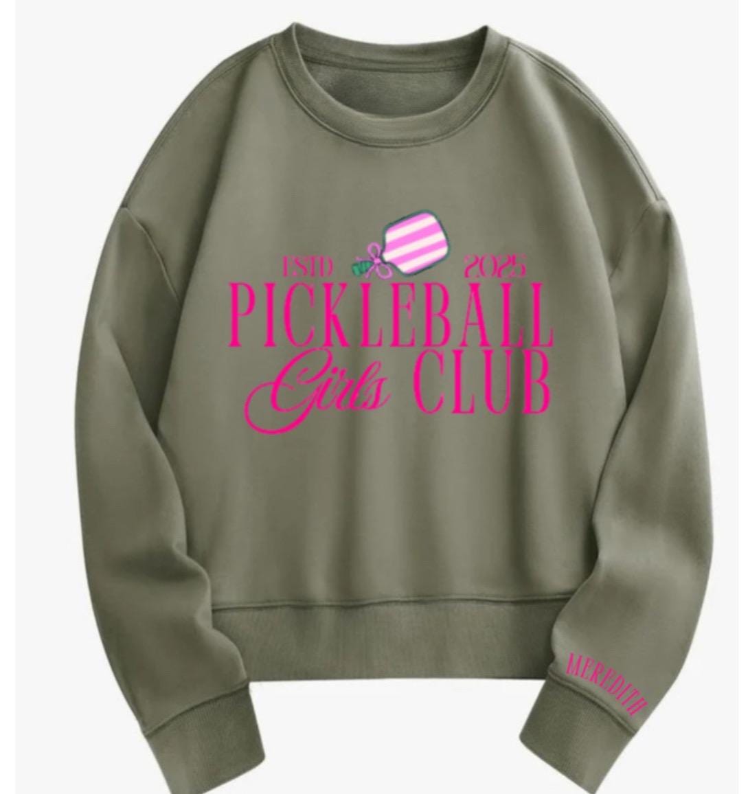 Pickleball Girls Club Oversized Sweatshirt with Custom Year | Cute Pickleball Crewneck | Gift for picklebal Lovers Est. Year Game Night