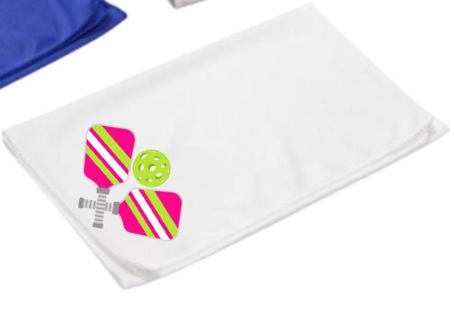 Personalized Pickleball Cooling Towel non Embroidered Water-Resistant Sports Towel, Custom Name or Initials, Matching Pickleball Gear Gift