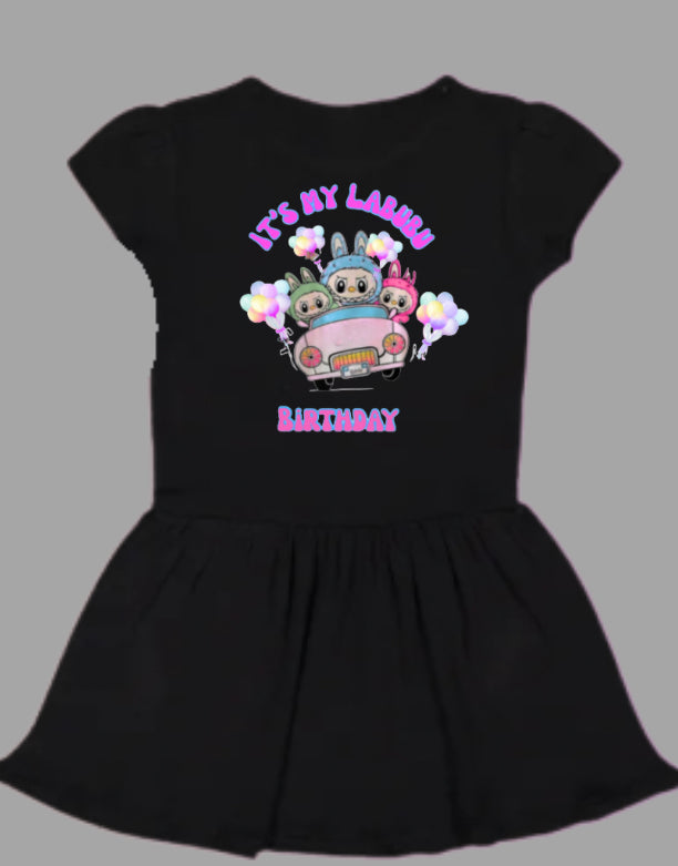 It’s My Labubu Birthday Personalized Dress, Cute Labubu with # age on back Inspired Graphic with Name, too