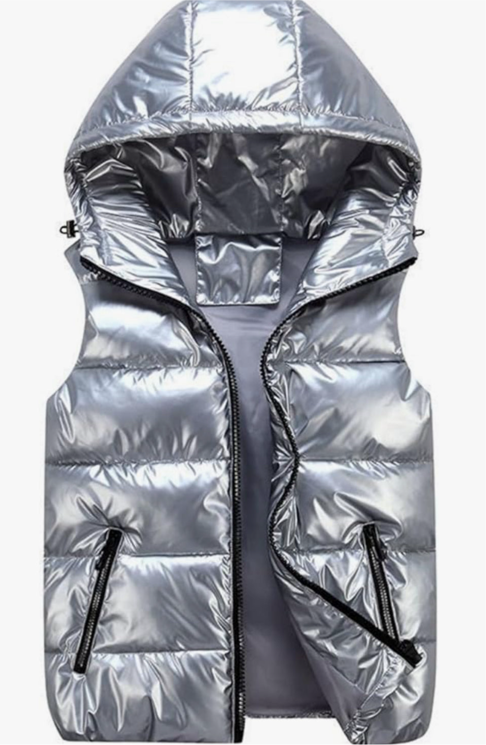 Winter Cropped Metallic Quilted Down Vest Sleeveless Puffer Jacket can be personalized