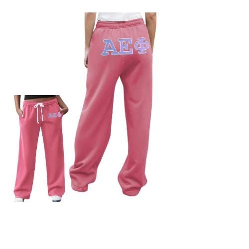 Custom College Sweatpants with Pockets โ Wide Leg Fleece Pants with School Name or Logo Down Leg | Personalized Spirit Wear