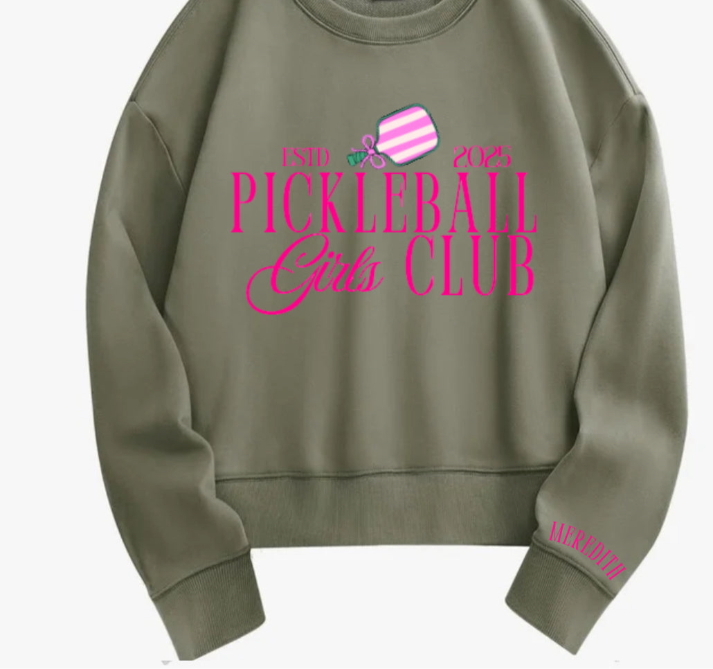 Pickleball Women’s “Girl Club” Crewneck | Gift for Pickleball Lovers | Est. Year Sweatshirt