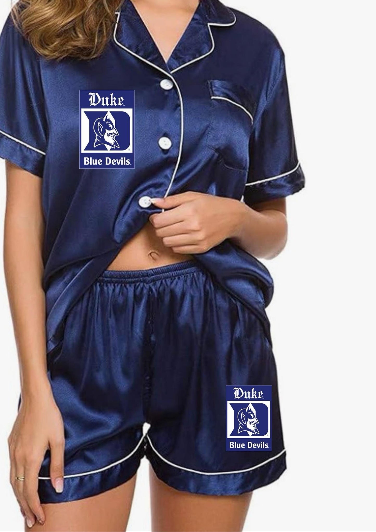 2 piece (custom) satin pajama short lounge set Custom College/Camp Set. (Optional monogram or name) Greek Sorority Letters, Stones Tongue!