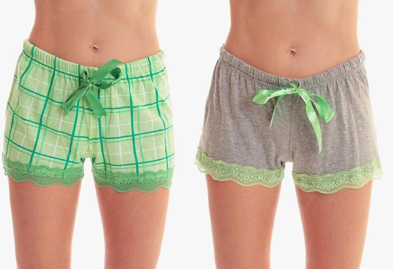 Women’s custom plaid flannel boxer shorts