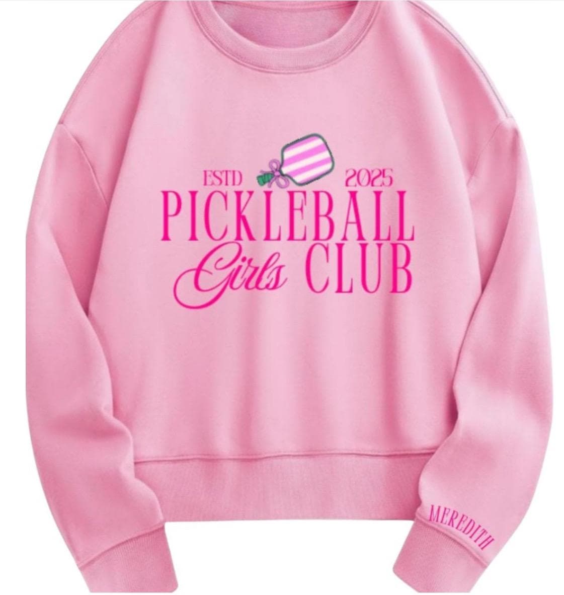 Pickleball Girls Club Oversized Sweatshirt with Custom Year | Cute Pickleball Crewneck | Gift for picklebal Lovers Est. Year Game Night