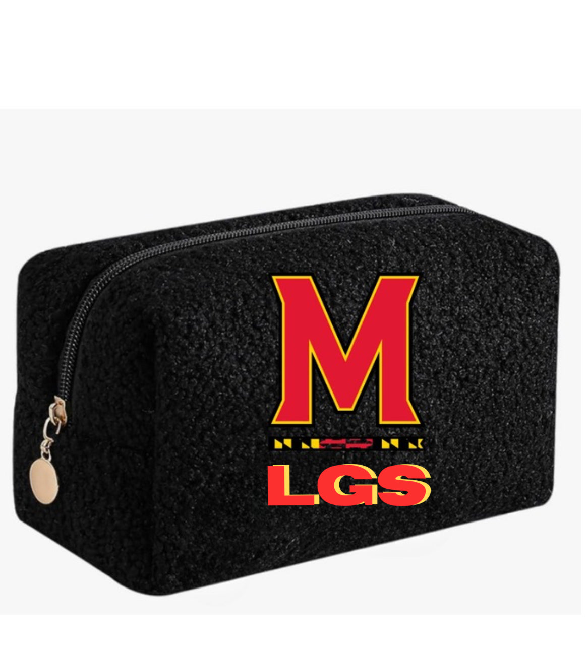 College Travel Tote Bag Sherpa Cosmetic Bag for Organizing Storing Jewelry and Cosmetic Case travel. Mini faux pearls.