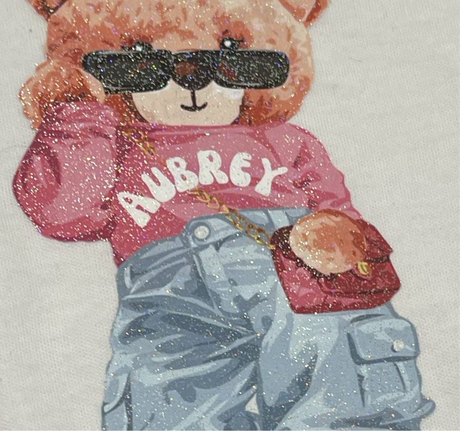 Girls will be printed with glitter shine
