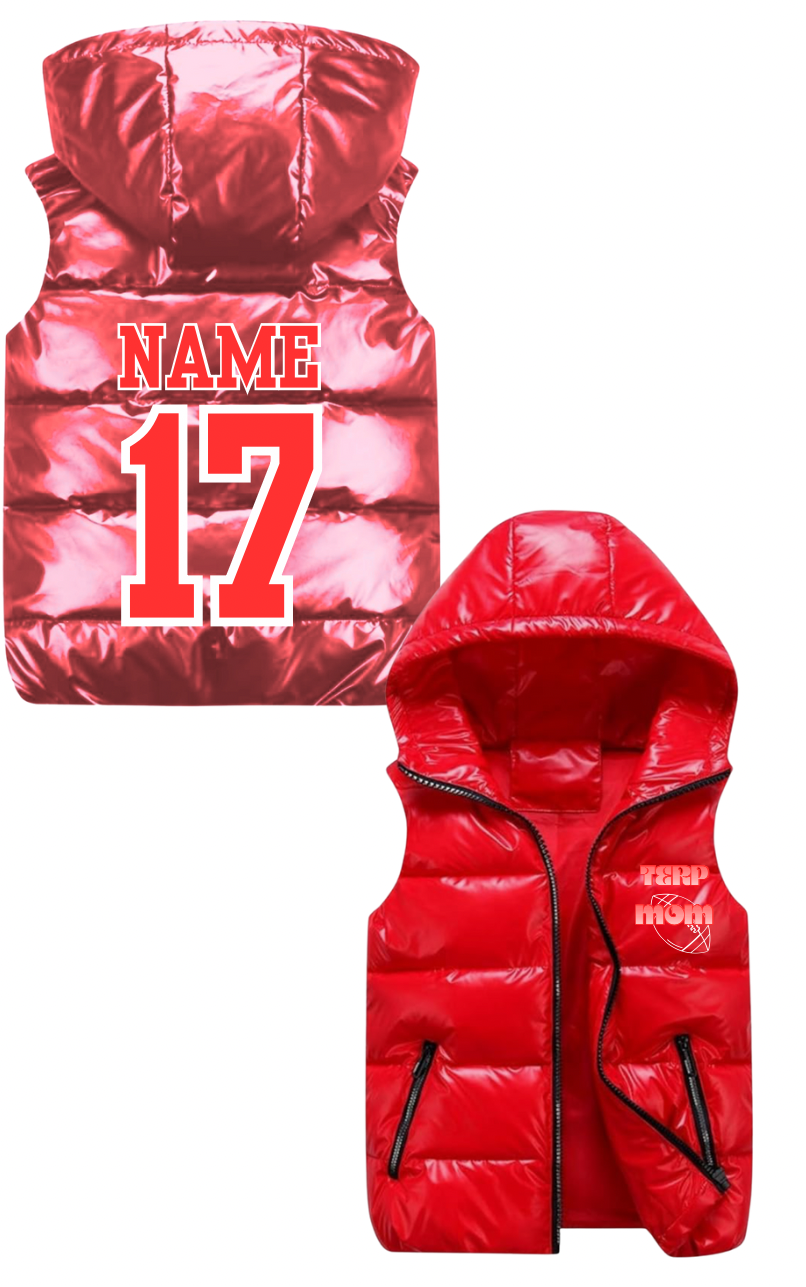 Winter Cropped Metallic Quilted Down Vest Sleeveless Puffer Jacket can be personalized
