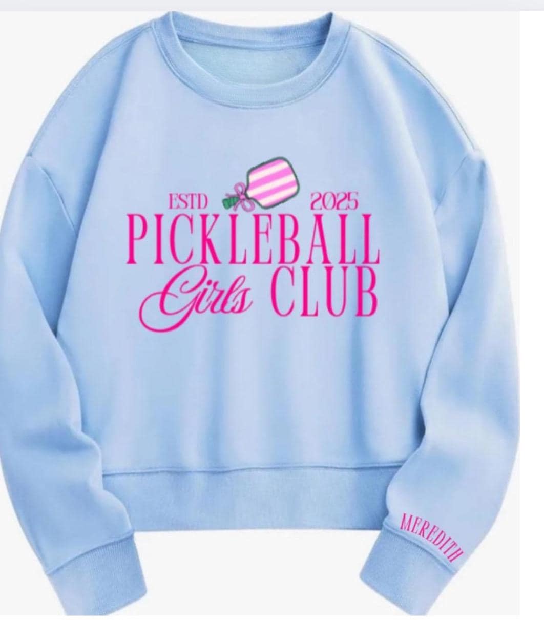 Pickleball Girls Club Oversized Sweatshirt with Custom Year | Cute Pickleball Crewneck | Gift for picklebal Lovers Est. Year Game Night