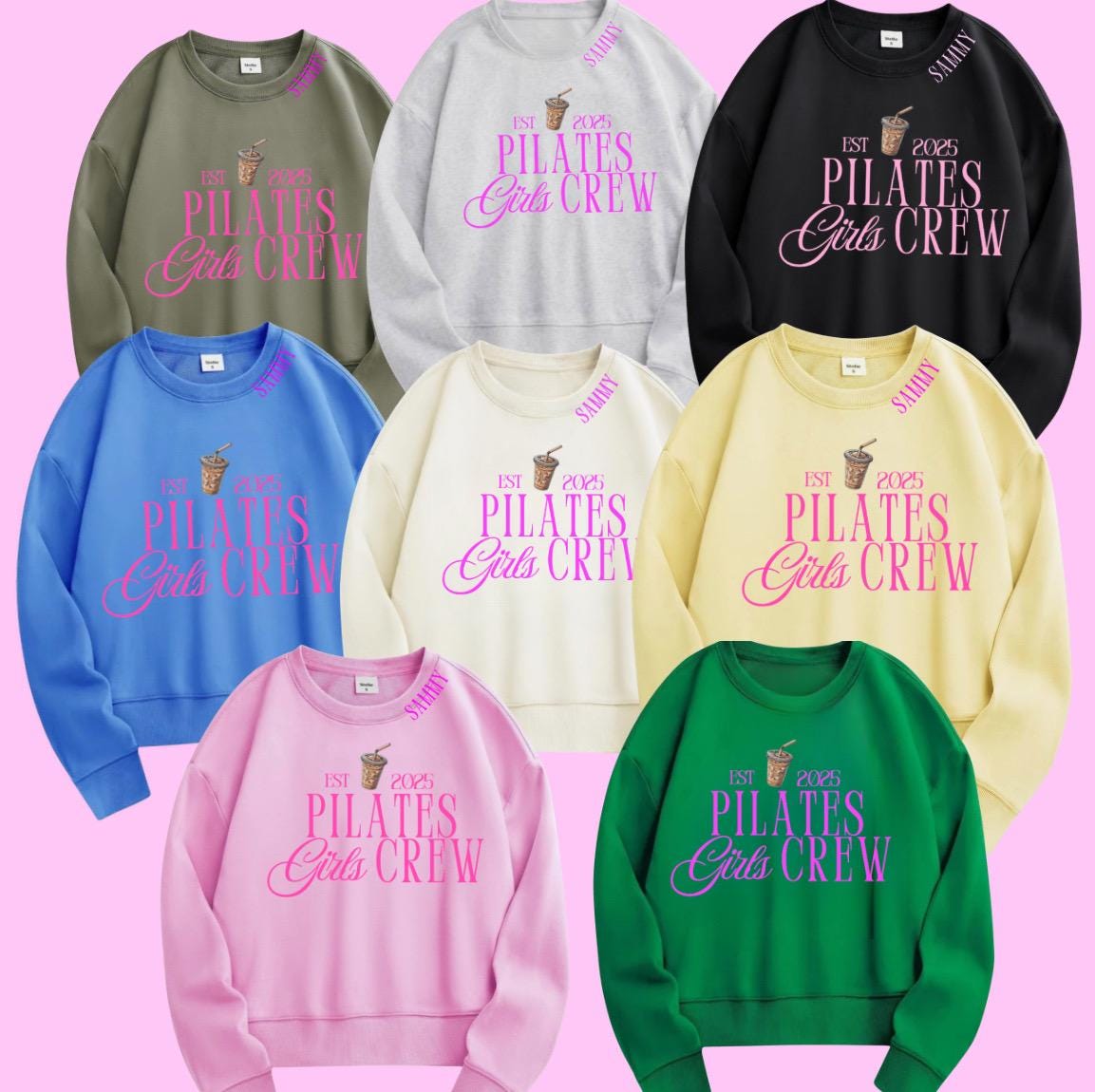 Pilates Ladies “Girls Crew” Oversized Sweatshirt with Custom Year | Cute pilates Crewneck | Gift | Est. Year Sweatshirt