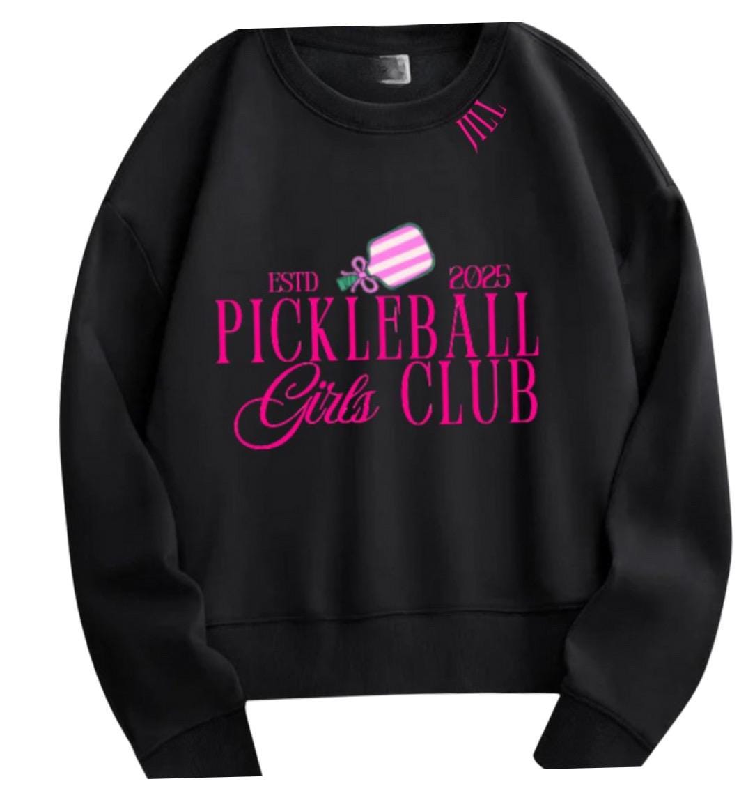 Pickleball Girls Club Oversized Sweatshirt with Custom Year | Cute Pickleball Crewneck | Gift for picklebal Lovers Est. Year Game Night
