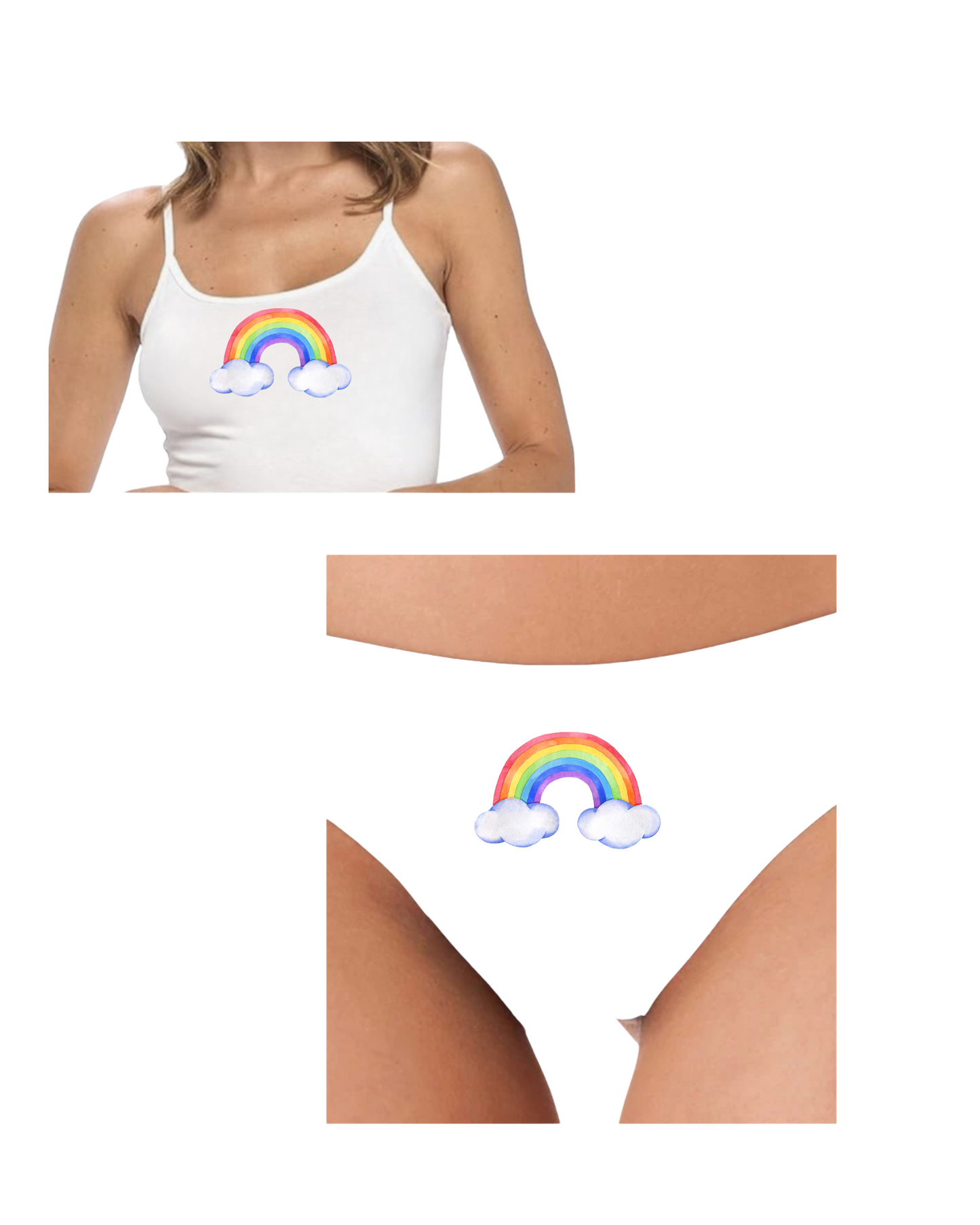 Custom Women’s Cotton Thong or Cami Set (Day or Night) perfect gift for yourself! cherries, rainbows, bows, hearts, smiles….many choices