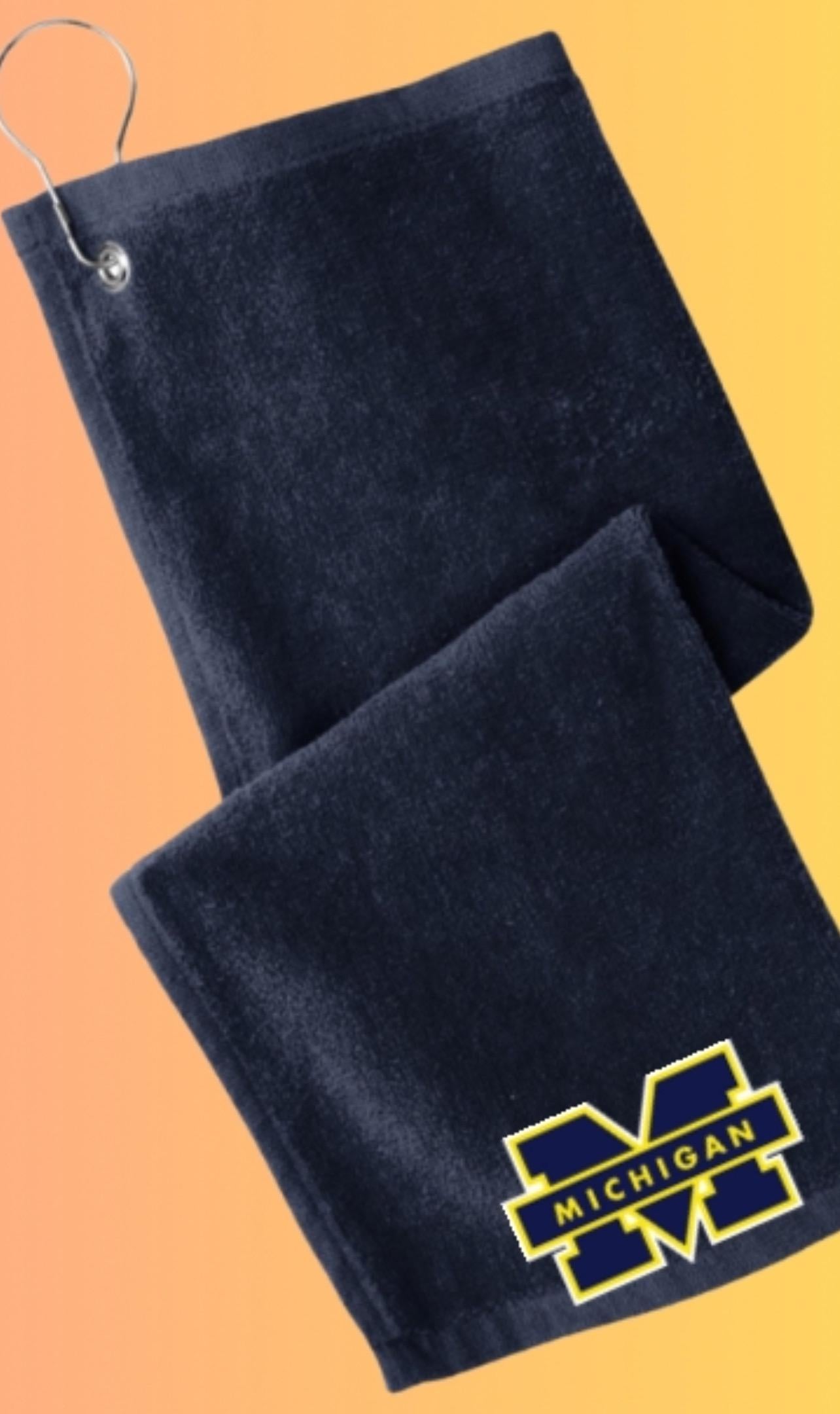Golf Towels w/ Grommet and Hook Terry Velour with logo