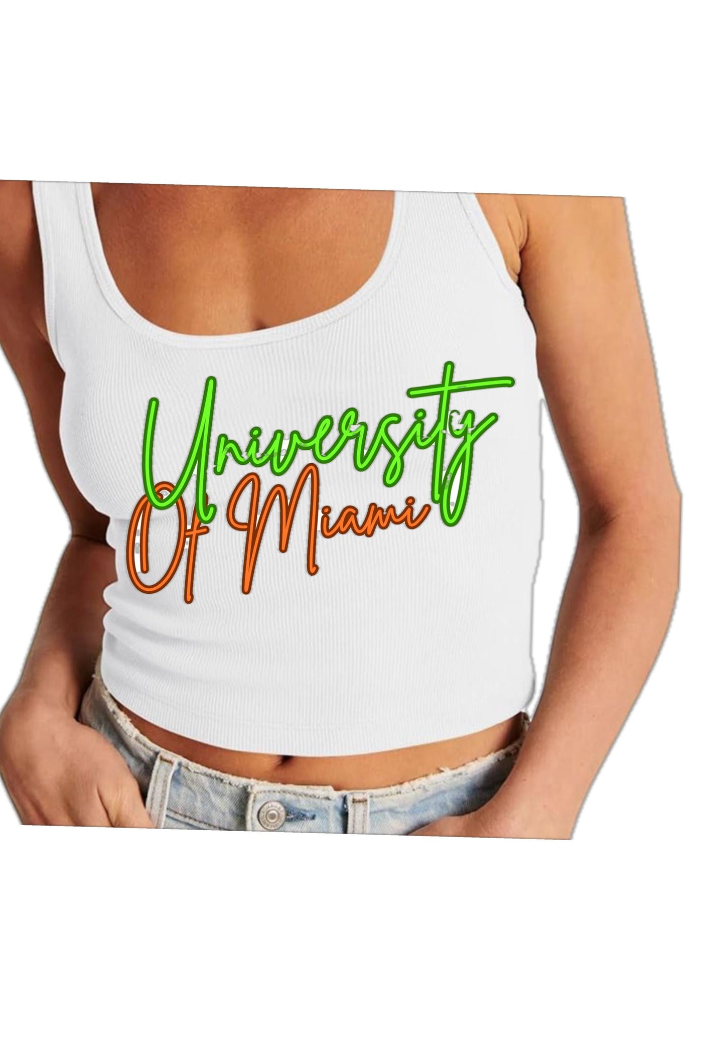 Cropped Tank customized with college name (or any name chosen)