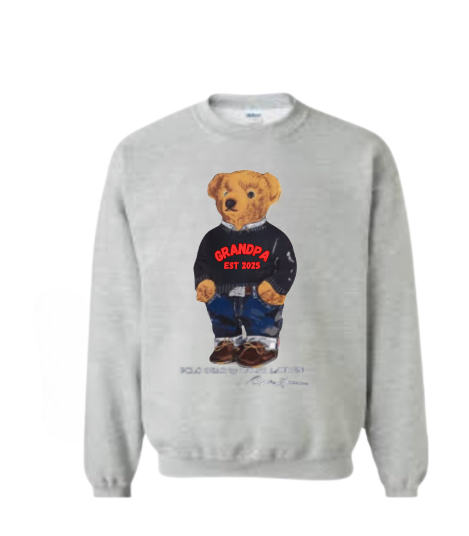 Polo Bear T-Shirt Personalized Family Gift | Grandpa, Grandma, Uncle, Aunt, Dad “Est. 2025”