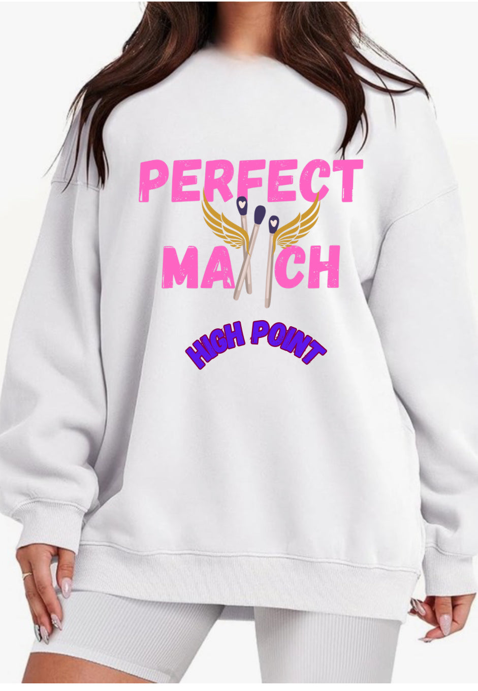 Perfect Match custom oversized sweatshirt (school name/date)