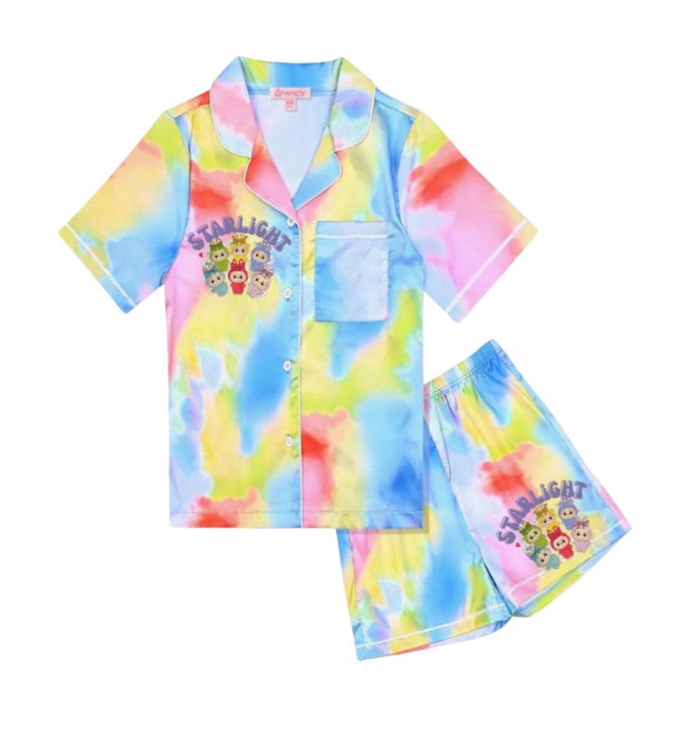 Custom labooboo inspired Youth 2 piece satin pajama set Camp or School - Cute Labubu-Inspired