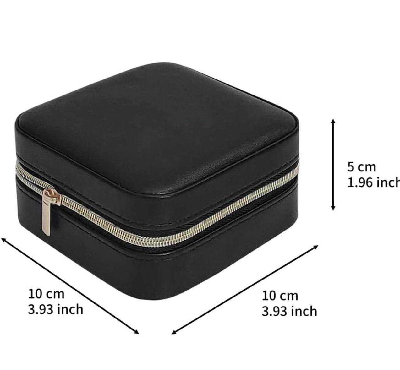 Mini travel Jewelry case with Zipper monogram or college logo faux leather (perfect for the dorm)