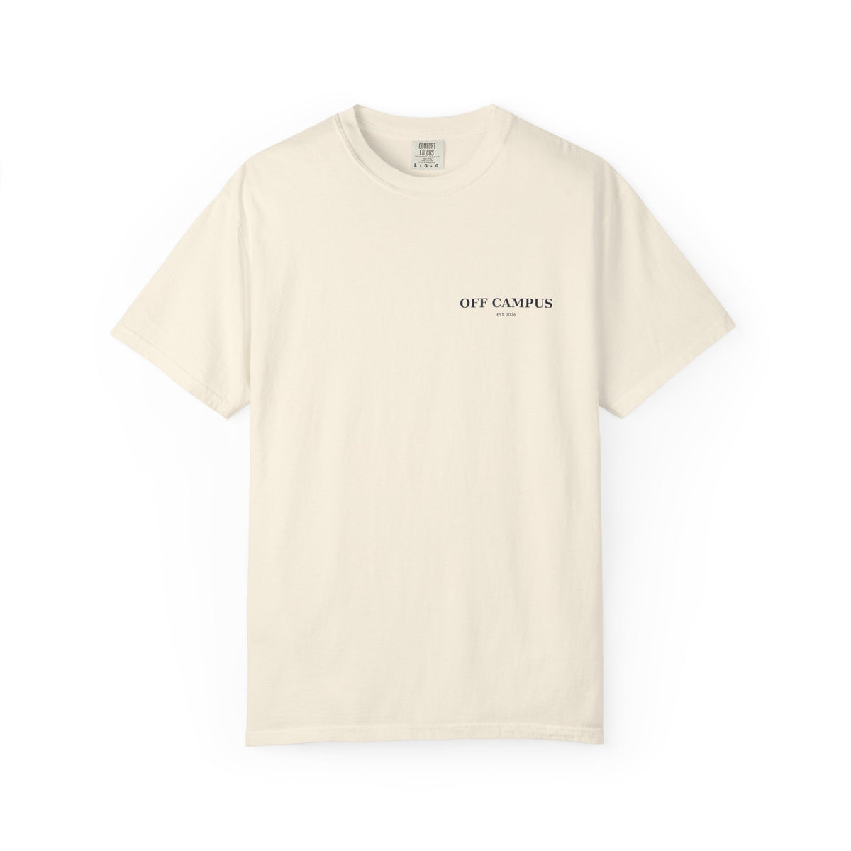 Saturday Division Off Campus T‑Shirt — 'Off Campus' Chest Logo & Back 'Saturday Division' Graphic