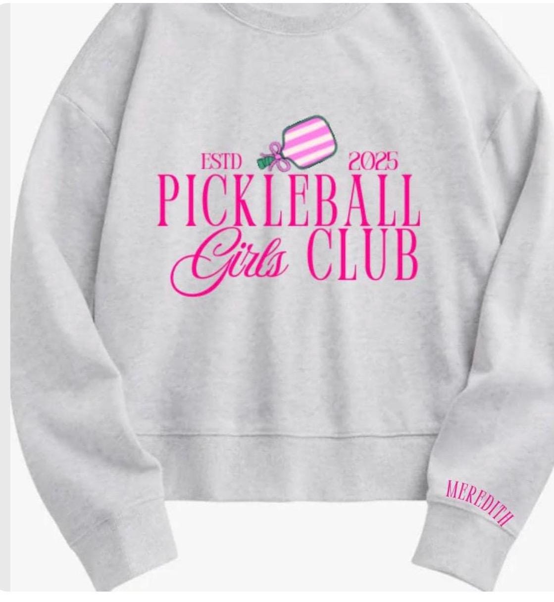 Pickleball Girls Club Oversized Sweatshirt with Custom Year | Cute Pickleball Crewneck | Gift for picklebal Lovers Est. Year Game Night
