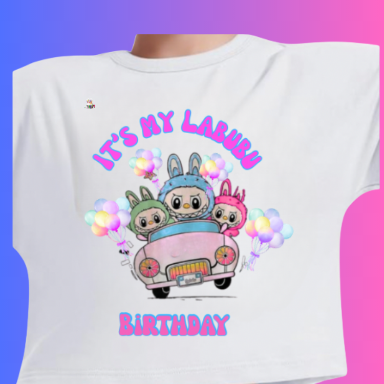 It’s My Labubu Birthday Personalized Shirt, Cute Labubu with # age on back Inspired Graphic with Name, too