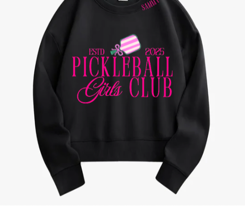 Pickleball Women’s “Girl Club” Crewneck | Gift for Pickleball Lovers | Est. Year Sweatshirt