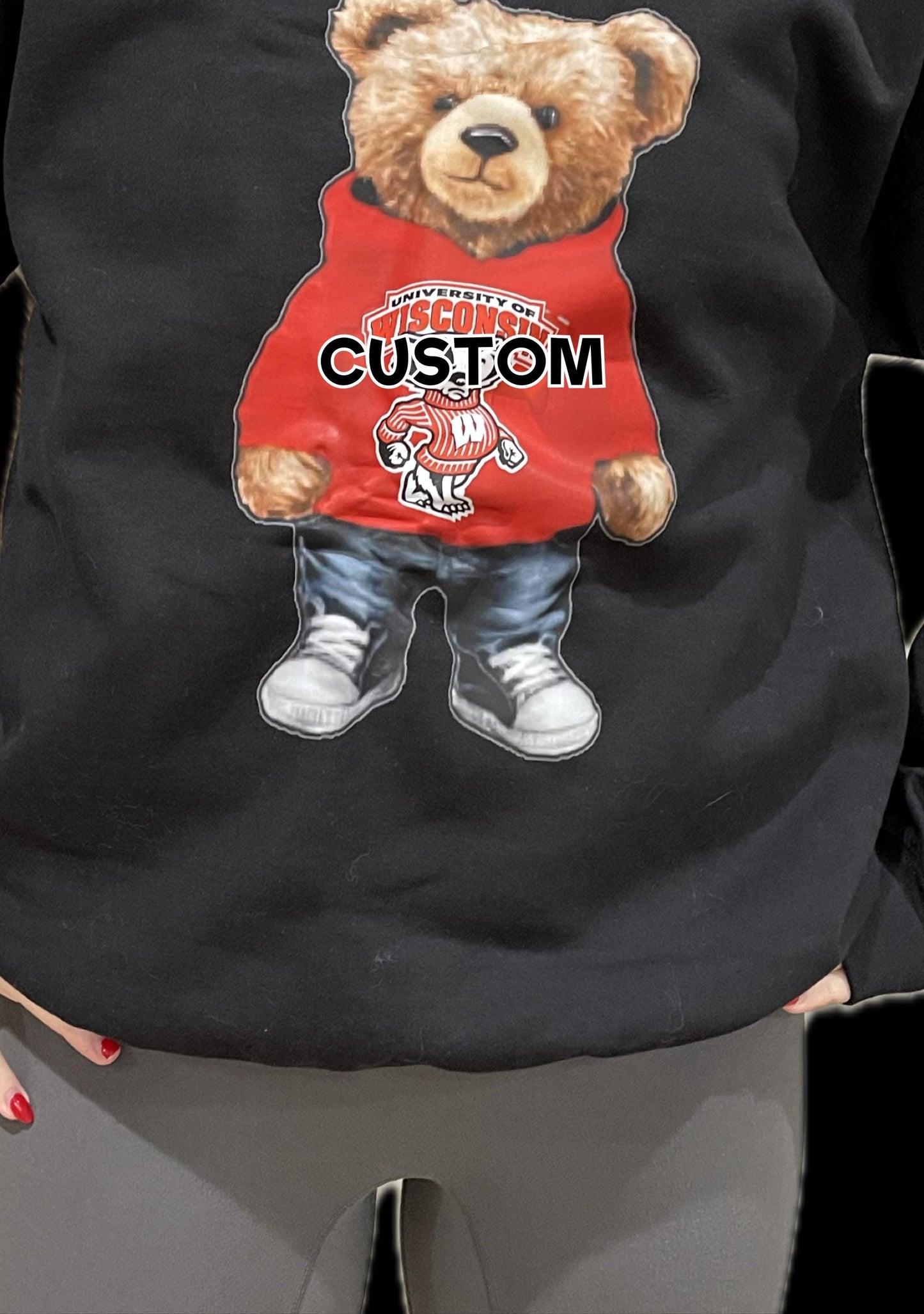 Cute Teddy Bear College or Camp Crew Neck or Pullover Hoodie (kids or adult)