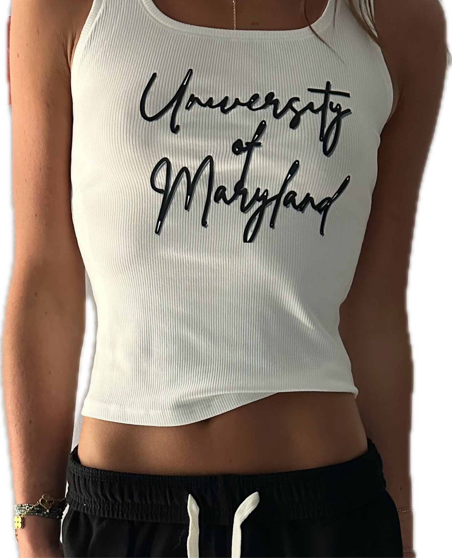 Cropped Tank customized with college name (or any name chosen)
