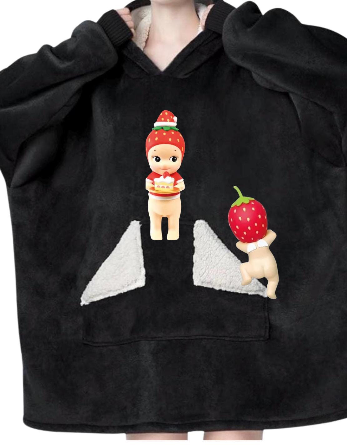 Wearable Blanket Hoodie, Oversized Sherpa Blanket Sweatshirt with Hood Pocket and Sleeves, Personalized College/Wedding/Camp or Lounging. Birthday or Holiday gifts!