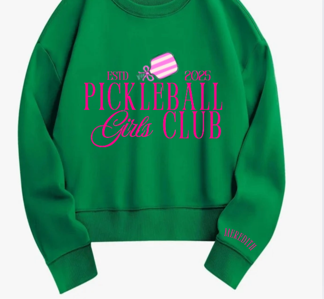 Pickleball Women’s “Girl Club” Crewneck | Gift for Pickleball Lovers | Est. Year Sweatshirt