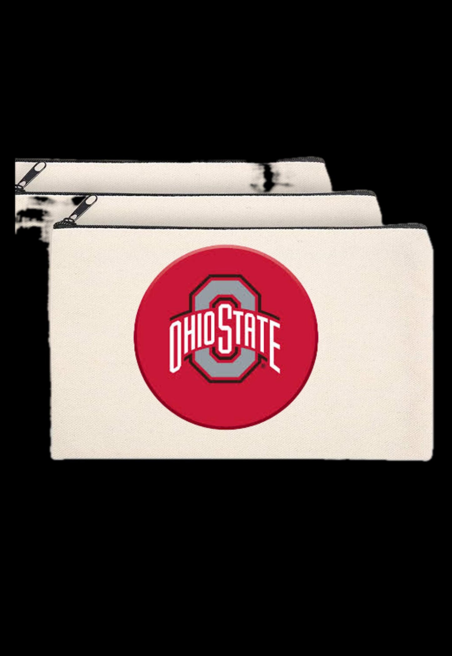 College or Camp Zipper Canvas Pouch (travel, toiletry)