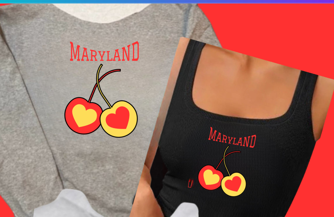 College sweatshirt with Cherries and π