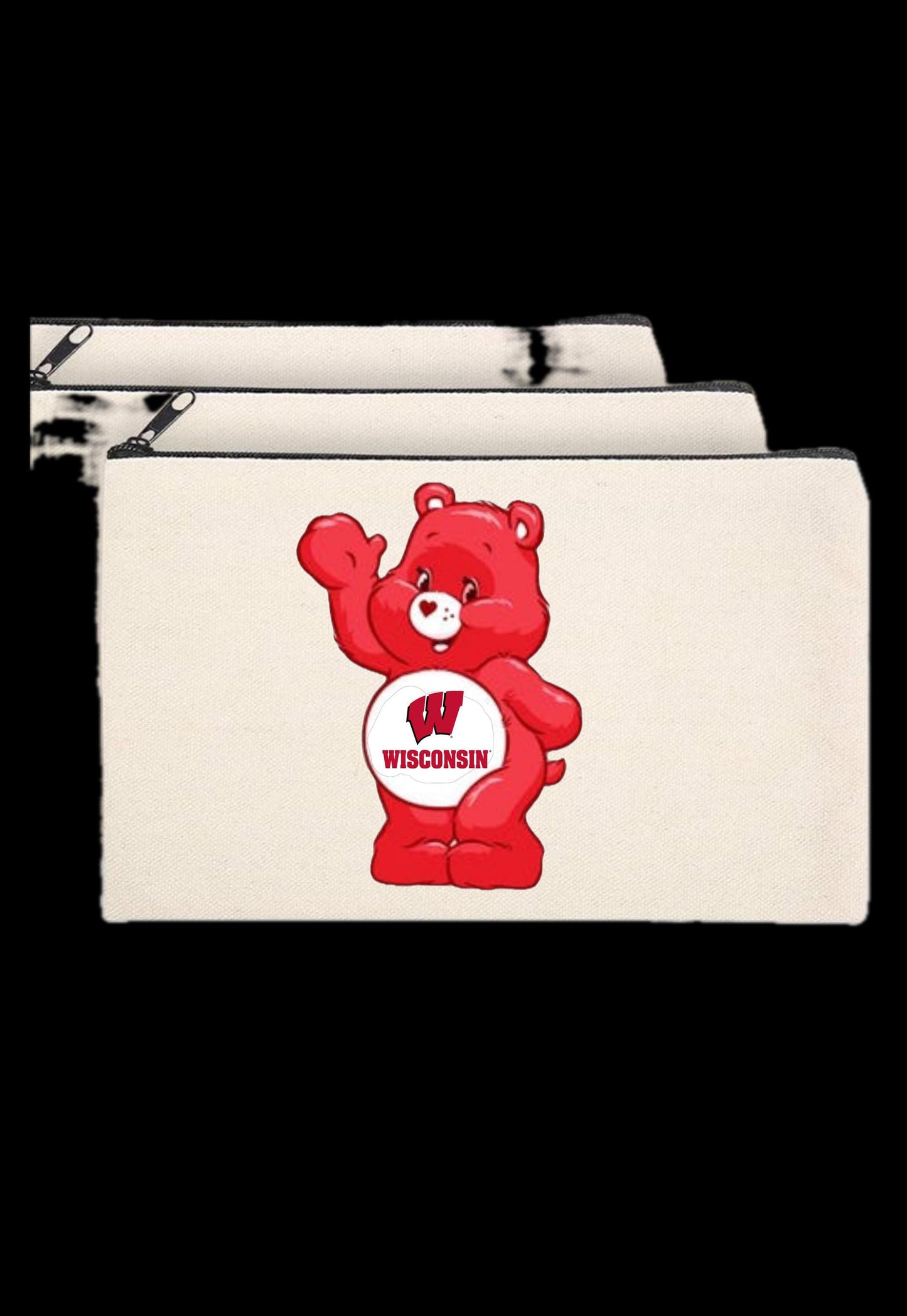 College or Camp Zipper Canvas Pouch (travel, toiletry)