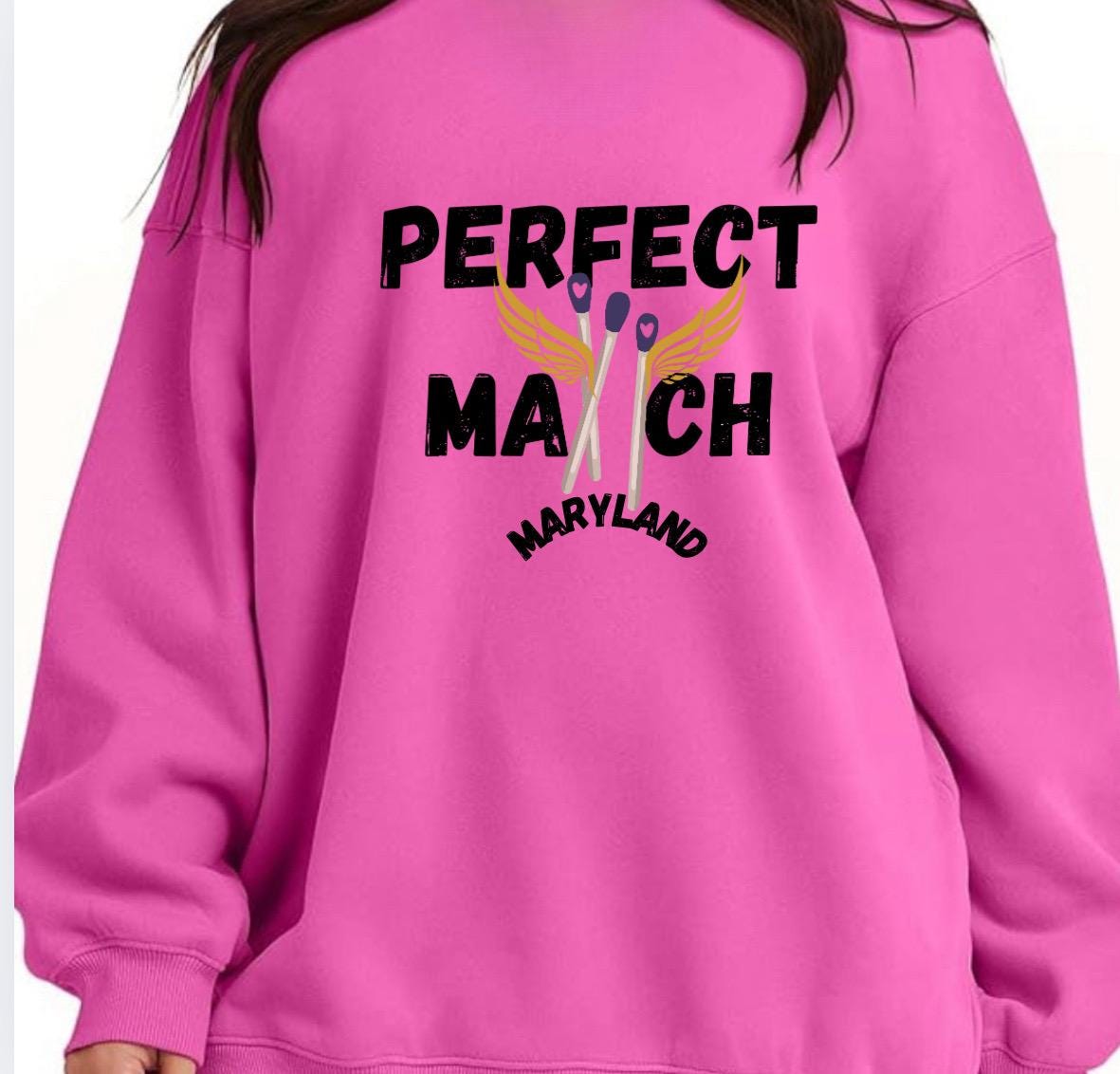 Perfect Match custom oversized sweatshirt (school name/date)