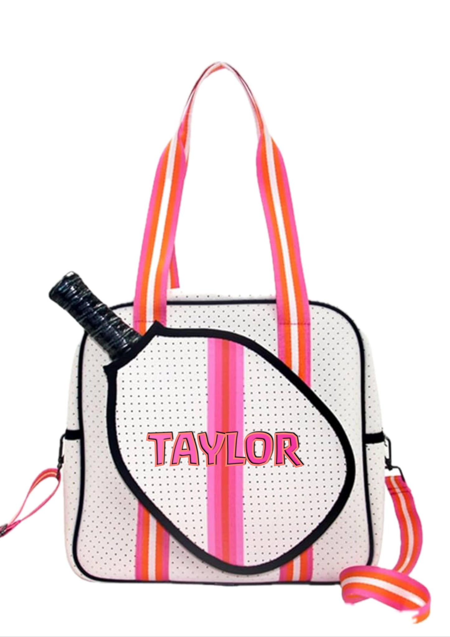Personalized Embroidered Pickleball water resistant neoprene tote and sling bag (perfect for sorority gift!)