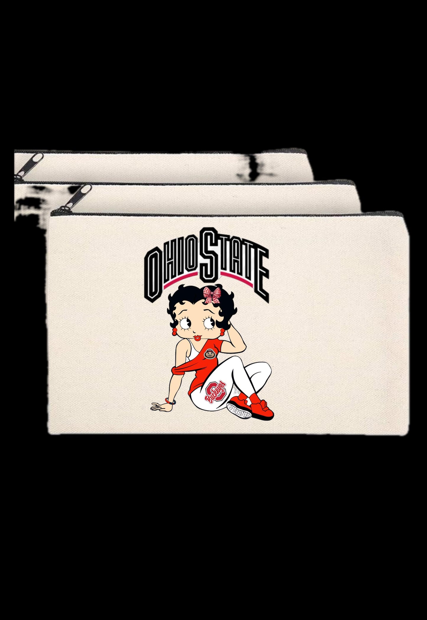 College or Camp Zipper Canvas Pouch (travel, toiletry)