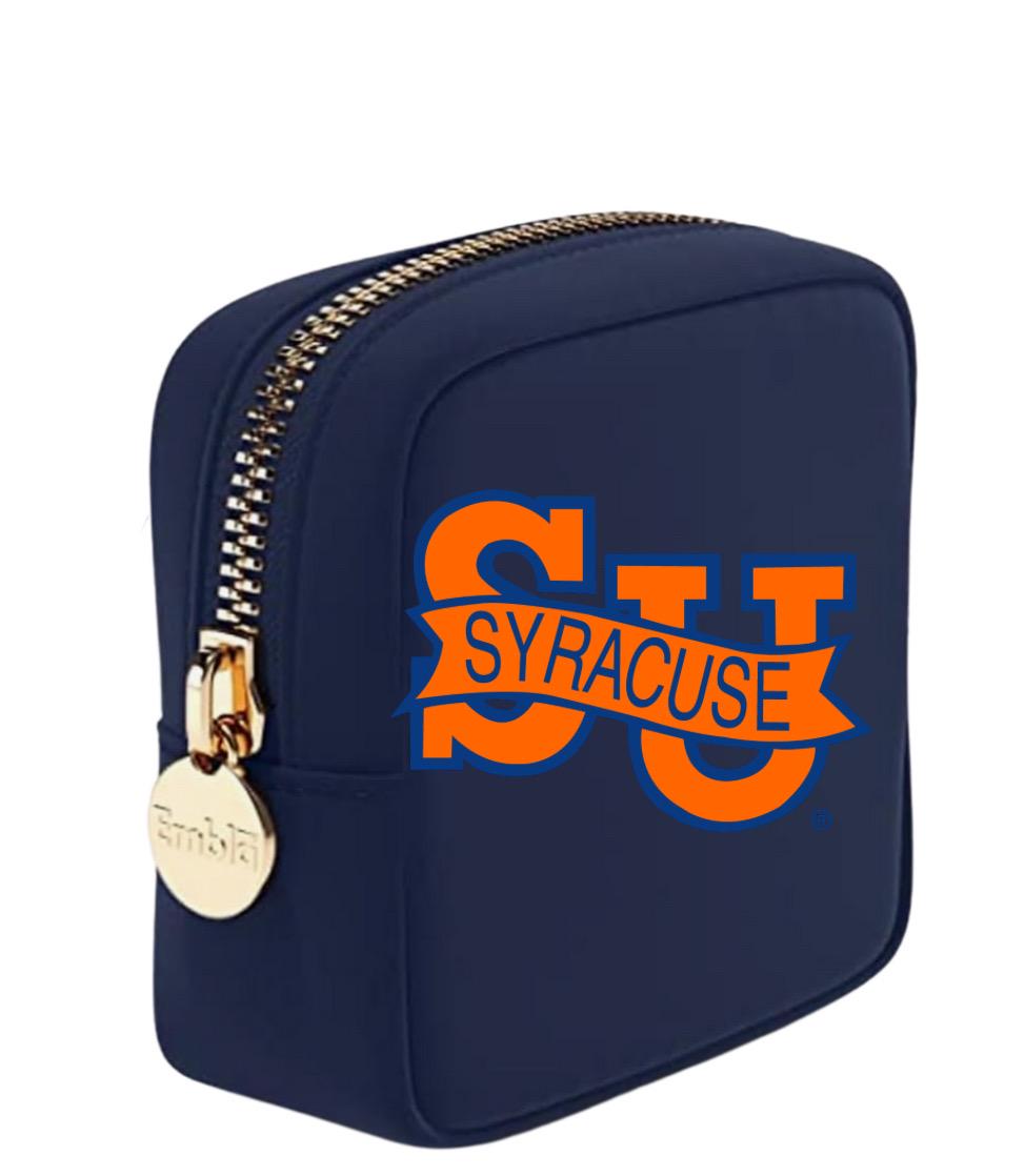 Personalized College Logo Mini Travel Cosmetic Case – Custom Name or Monogram, Small School Backpack, Dorm Essential, College Student Gift