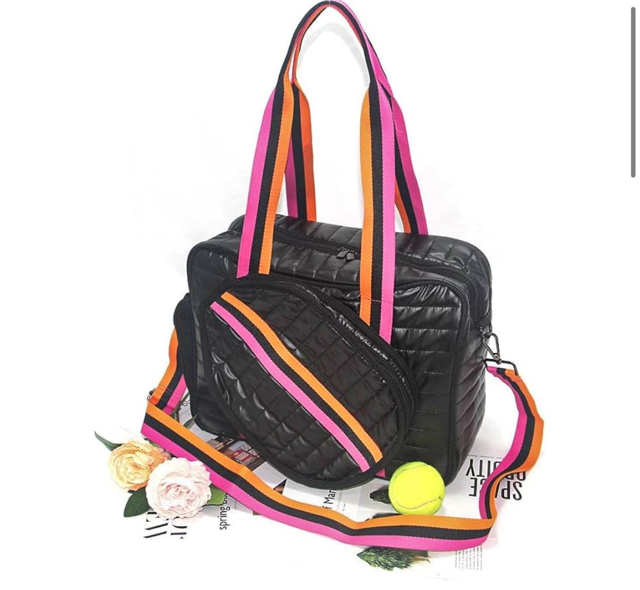 Personalized Embroidered Pickleball water resistant neoprene tote and sling bag (perfect for a friend’s birthday gift!)